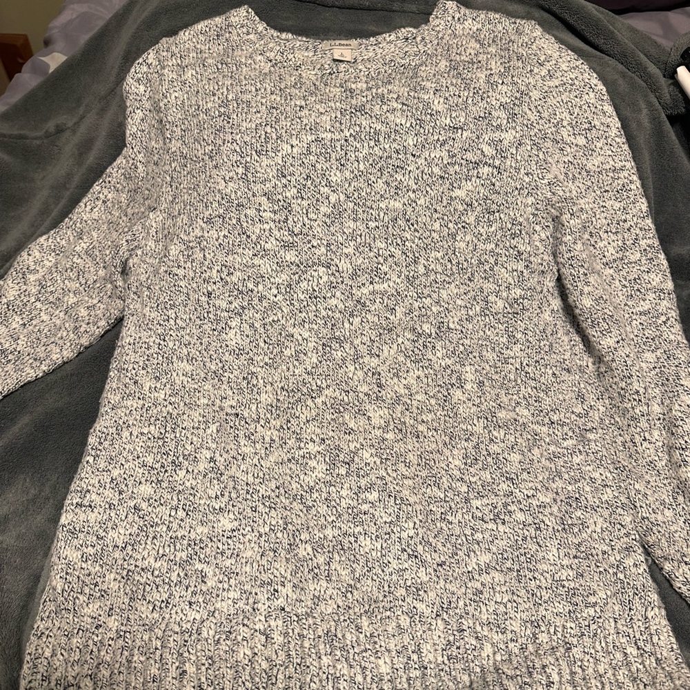 L.L. Bean Marled Gray Knit Sweater